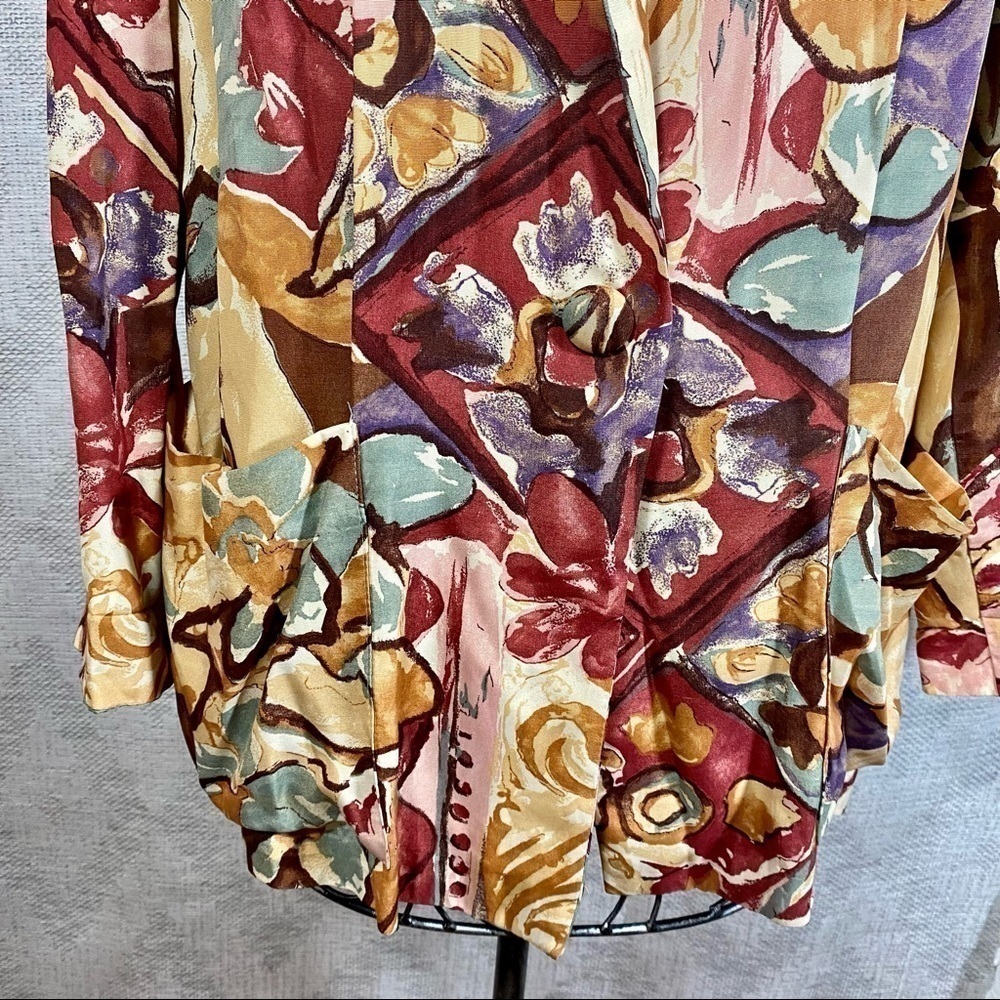Vintage Barrie Stephens abstract floral print oversized boyfriend blazer - Picture 7 of 8